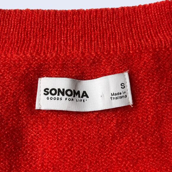 SONOMA S Classic Red Button Cardigan Soft Knit Long Sleeve Casual - Picture 3 of 7